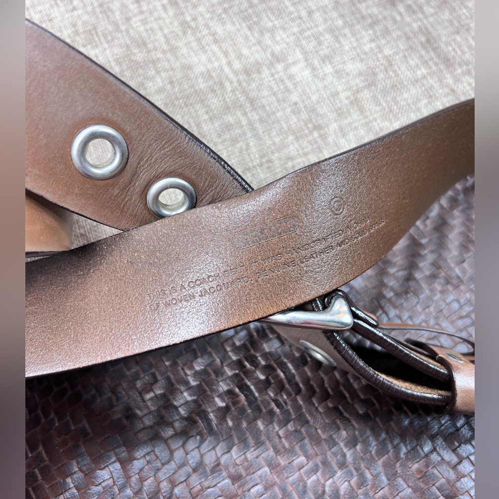 Coach Brown Leather Belt with Silver Buckle - Picture 5 of 5